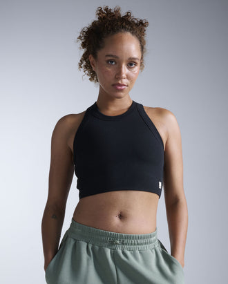 Fluid Tencel Ribbed Crop Tank